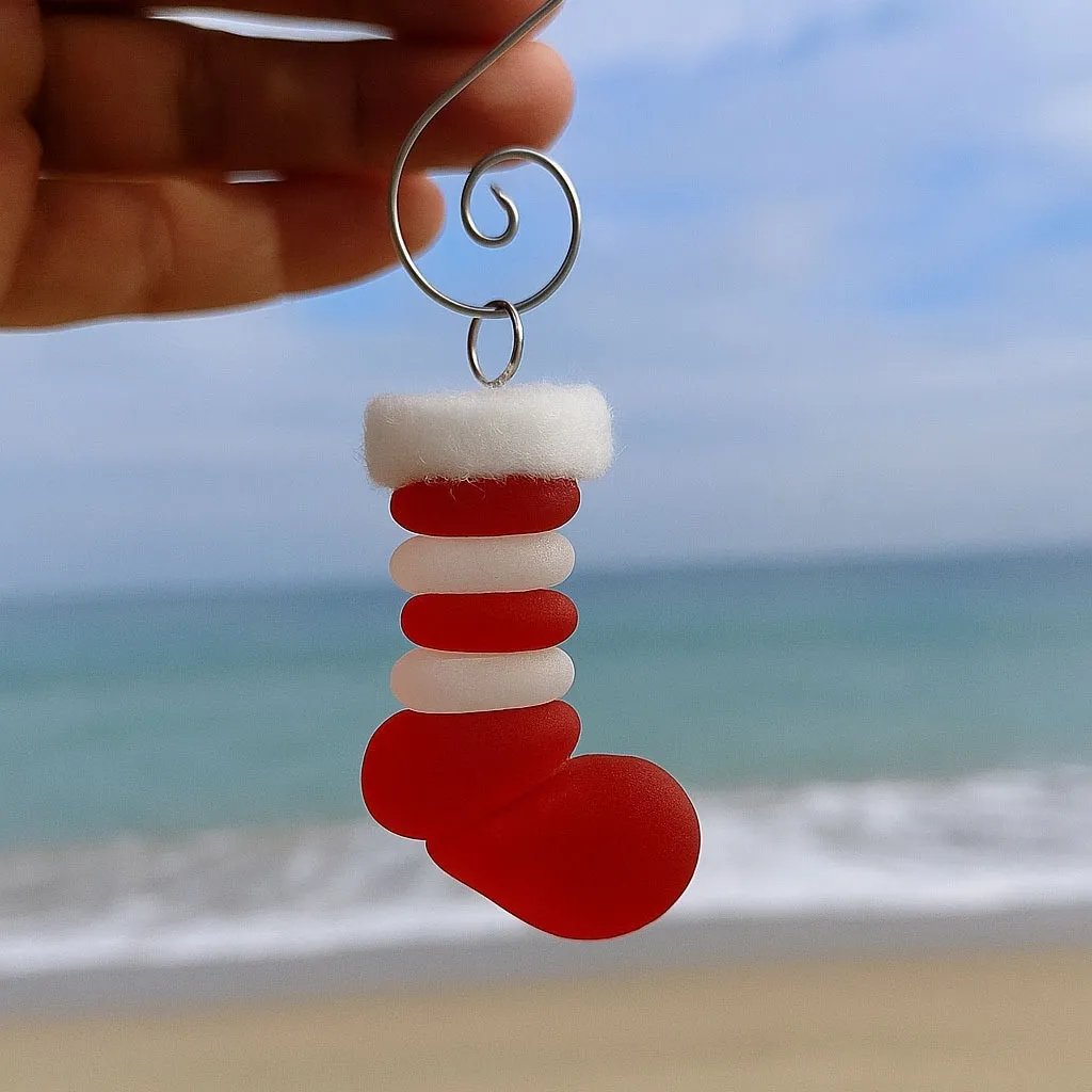 🌊Coastal Christmas Sea Glass Ornaments✨Crafted by Hand & Shaped by Nature