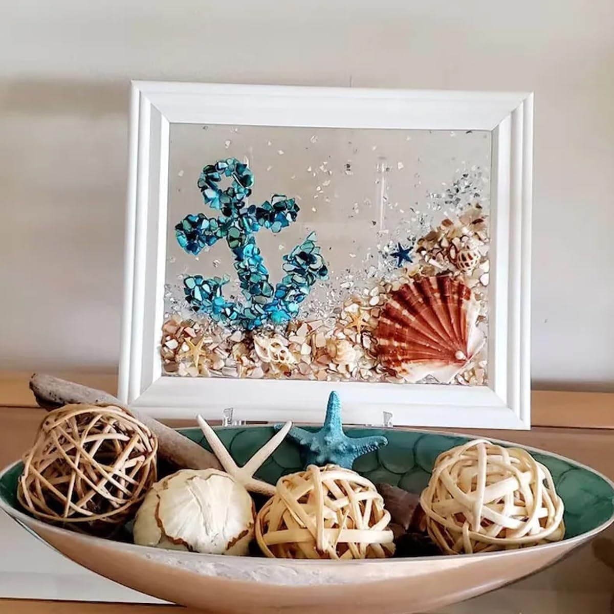 2024 New Sea Glass Art Kit for Adults - DIY Resin Beach Photo Frame, Home Decoration Kit (Sea Turtles)