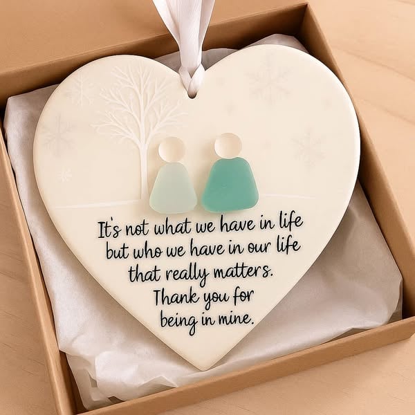 🌊Heart-Shaped Sea Glass Decor-✨ Friendship & 🏠Thank Your Neighbors💝