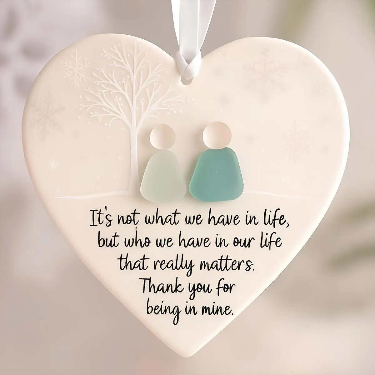🌊Heart-Shaped Sea Glass Decor-✨ Friendship & 🏠Thank Your Neighbors💝