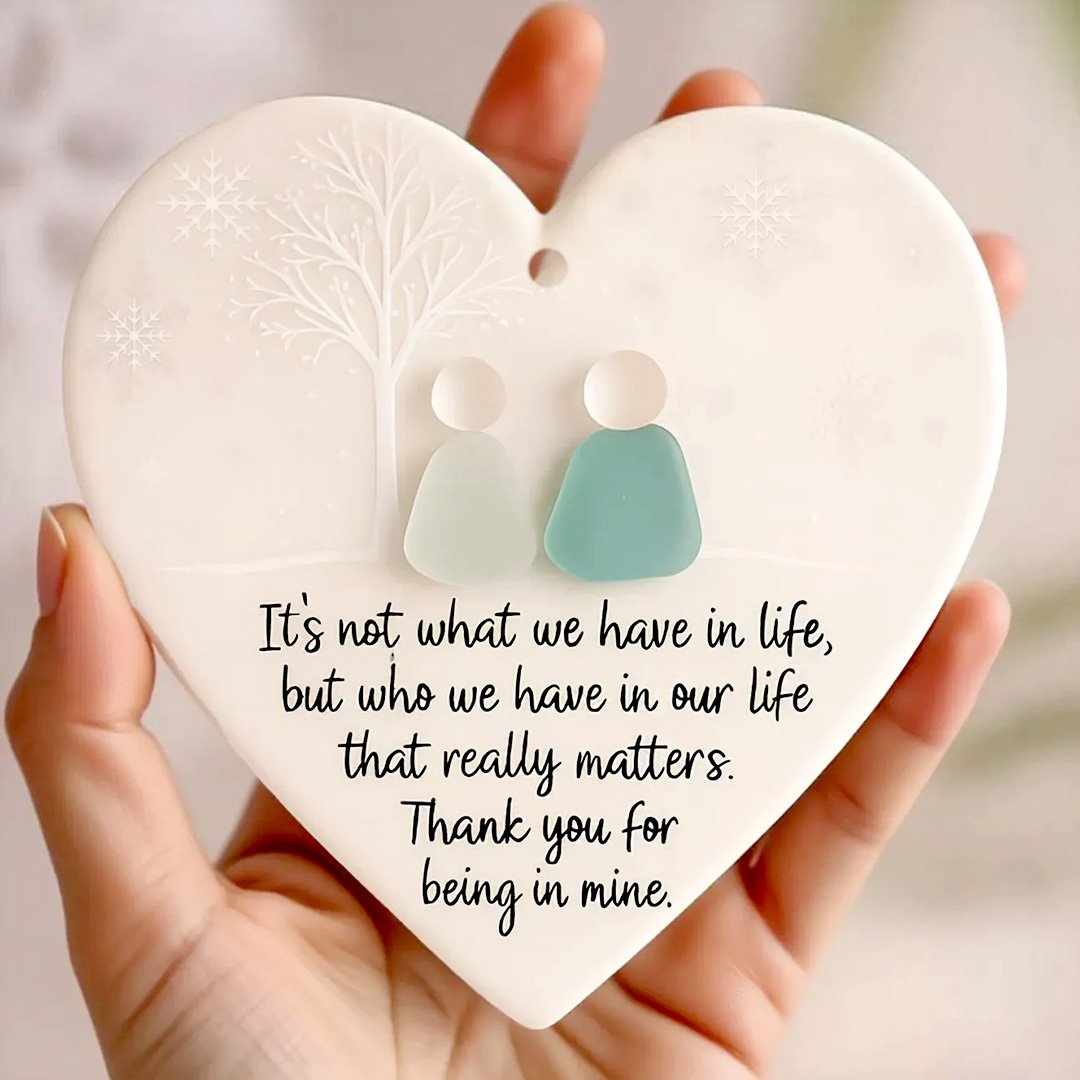 🌊Heart-Shaped Sea Glass Decor-✨ Friendship & 🏠Thank Your Neighbors💝