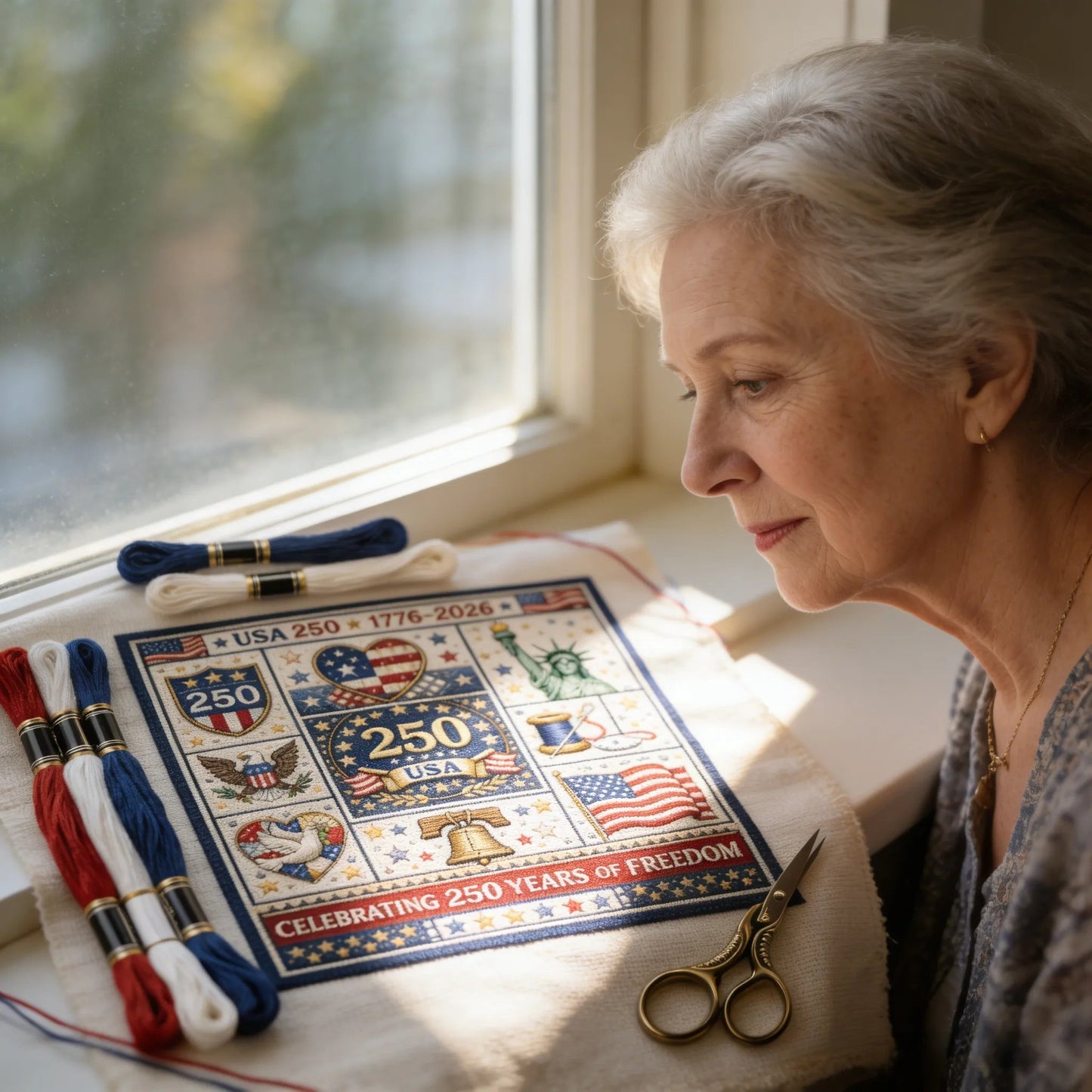 š„Last Day 60% OFF - USA 250th Anniversary Cross Stitch Kit
