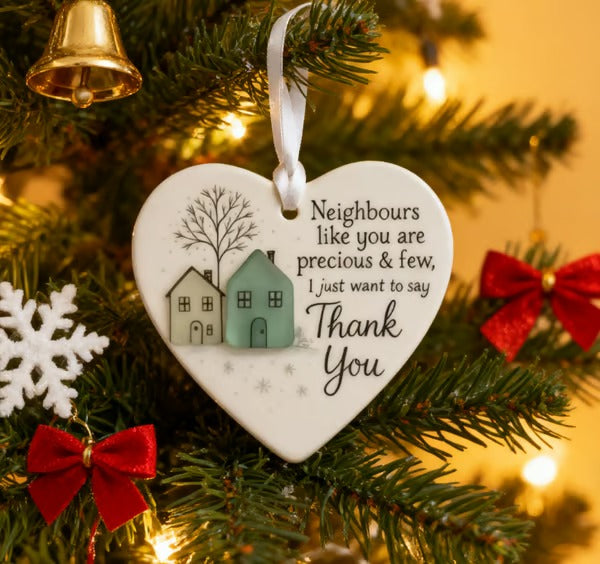 🌊Heart-Shaped Sea Glass Decor-✨ Friendship & 🏠Thank Your Neighbors💝