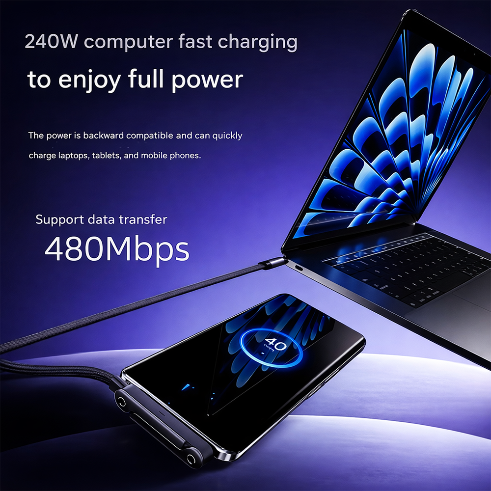🔥 Buy 1 Get 1 Free | 2-in-1 Invisible Holder Charger Cable|240w super fast charging Fast Charging Cord