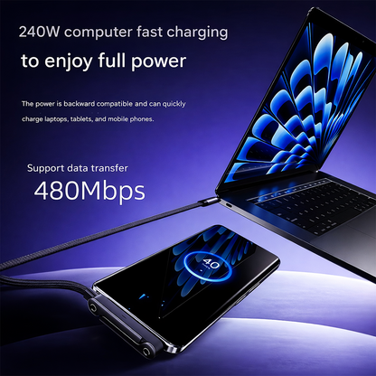 🔥 Buy 1 Get 1 Free | 2-in-1 Invisible Holder Charger Cable|240w super fast charging Fast Charging Cord