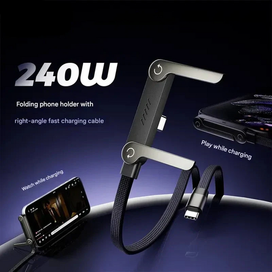 🔥 Buy 1 Get 1 Free | 2-in-1 Invisible Holder Charger Cable|240w super fast charging Fast Charging Cord