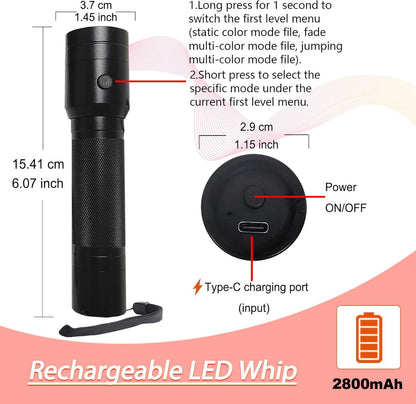 🌈LED Fiber Optic Whip Light💃