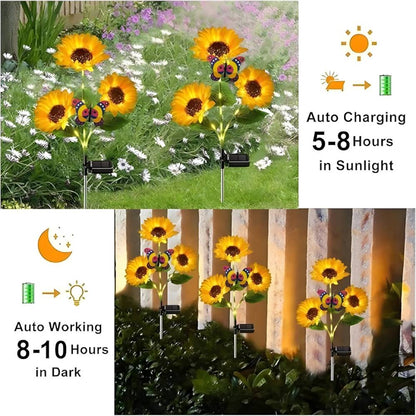 Last Day Buy 1 Get 1 FREE🌻 Waterproof Sunflower Solar Lights for Garden, Patio & Backyard Decor