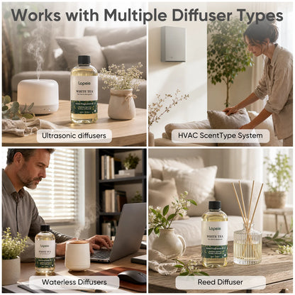 Lopeie  Hotel Diffuser Oil Refill Inspired by The Ritz-Carlton Hotel - 118ml 4.1 fl oz - Aromatherapy Essential Oil-White Tea,