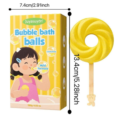 🧠🧩Perfect Gift for Kids🎁Cute Lollipop Bath Bomb – Colorful Bubble Bath Ball for Fun Bath Time