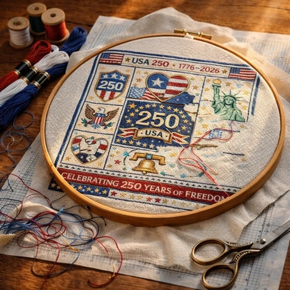 🔥Last Day 60% OFF - USA 250th Anniversary Cross Stitch Kit