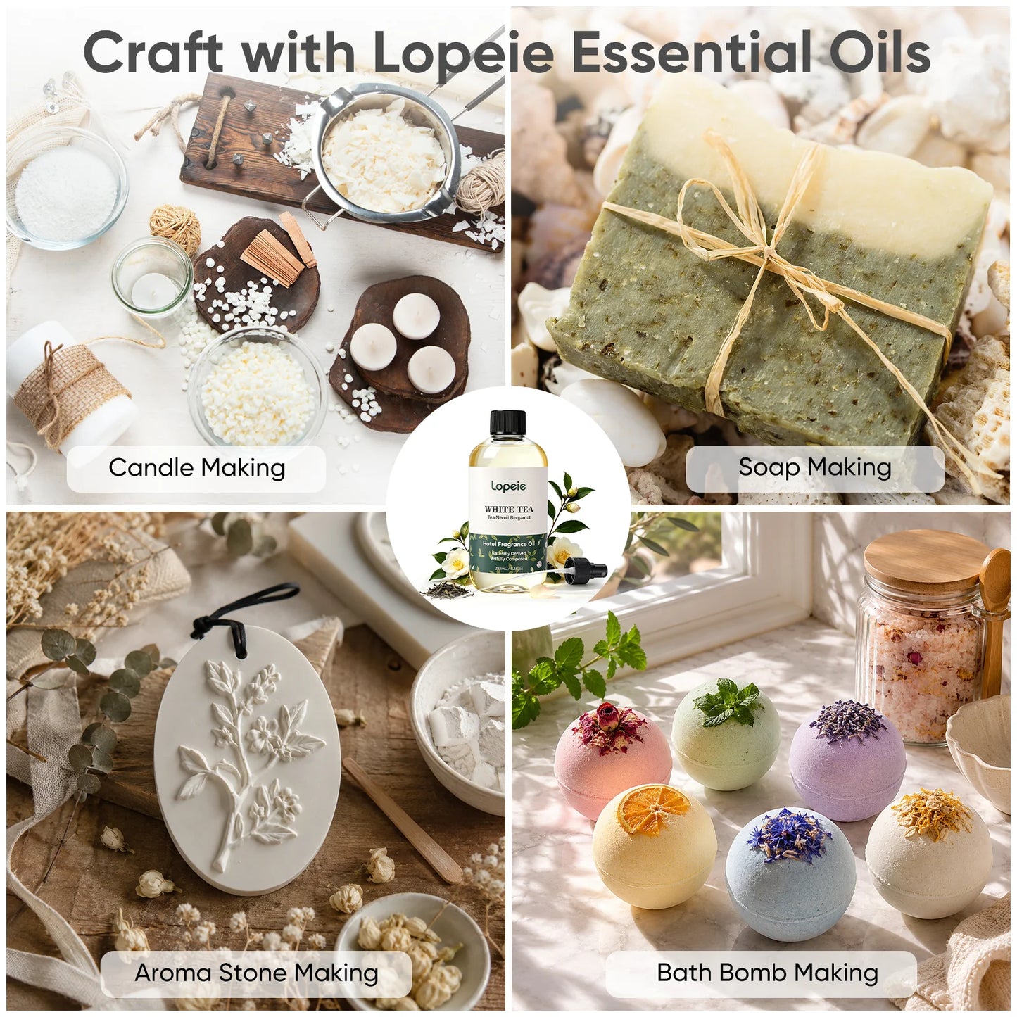 Lopeie  Hotel Diffuser Oil Refill Inspired by The Ritz-Carlton Hotel - 118ml 4.1 fl oz - Aromatherapy Essential Oil-White Tea,