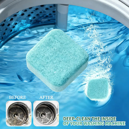12 Count Washing Machine Cleaner Tablets - Fragrance-Free Pet Odor & Hair Remover, Septic Safe