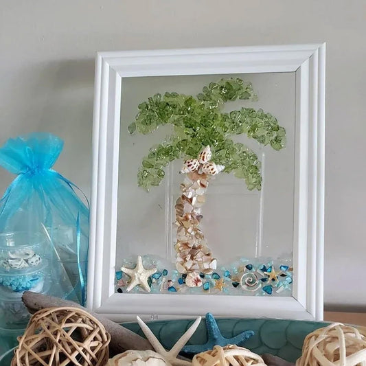 2024 New Sea Glass Art Kit for Adults - DIY Resin Beach Photo Frame, Home Decoration Kit (Sea Turtles)