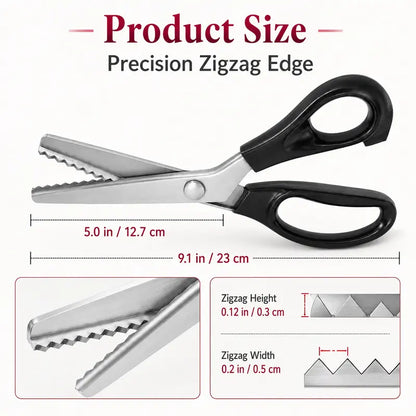 Stainless Steel Zig Zag Scissors with Serrated Teeth - Perfect for DIY Crafts
