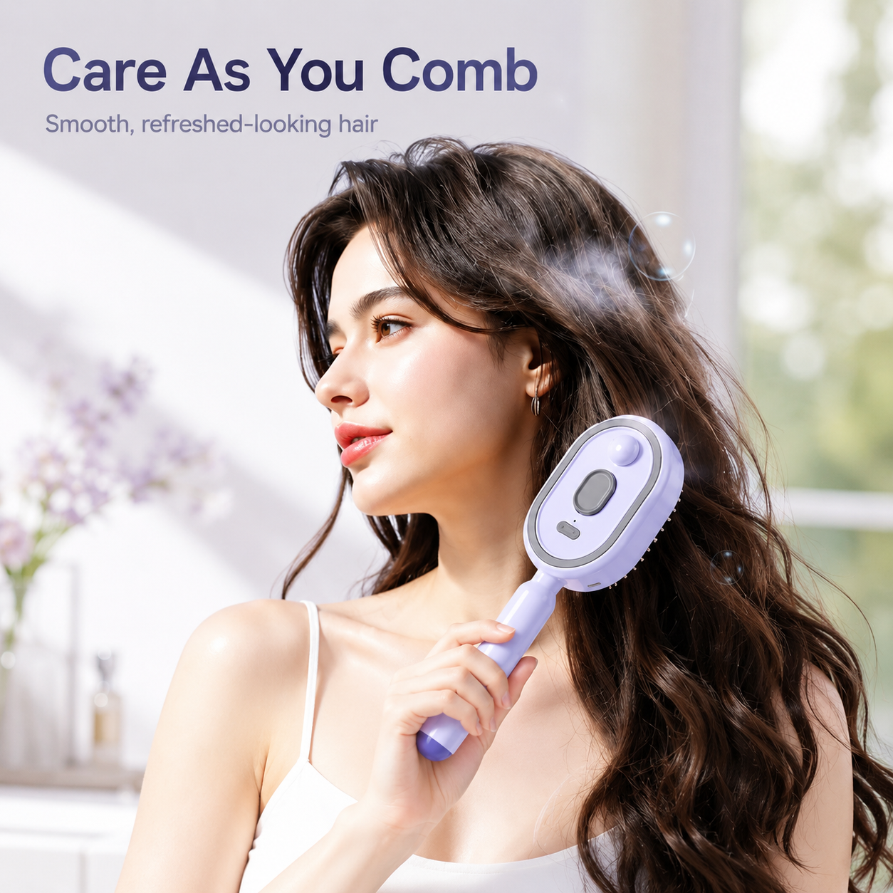 💫SAVE 50% NOW✨Steam Mist Straightening Comb – Easy Salon-Like Hair