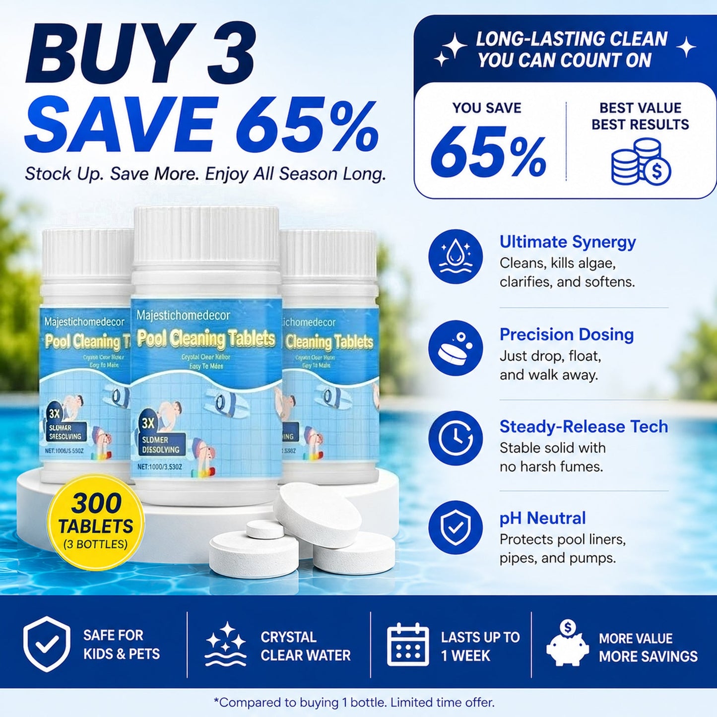 The Next-Gen Pool Purifier is here ✨ 2X Stronger Algae Control, Gentle & Safe for Kids! 👨‍👩‍👧‍👦