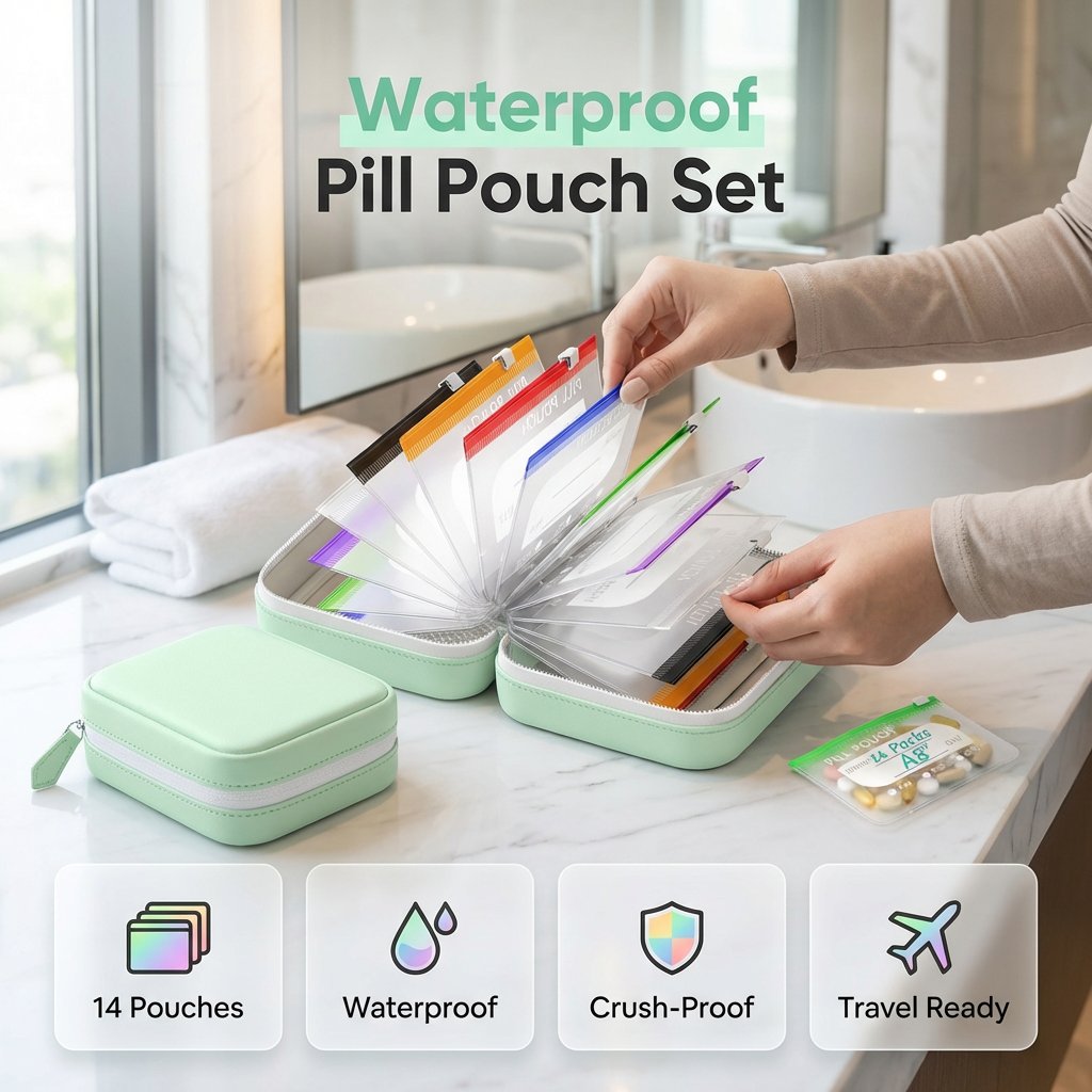 🏆 Last Day Special Price  ! 💊A8 Waterproof Pill Pouch Set – 7 to 14 Days of Meds & Vitamins💧Waterproof & Crush-Resistant Shell