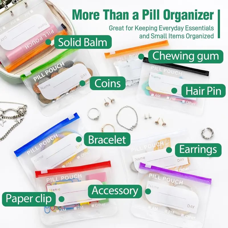 🏆 Last Day Special Price  ! 💊A8 Waterproof Pill Pouch Set – 7 to 14 Days of Meds & Vitamins💧Waterproof & Crush-Resistant Shell