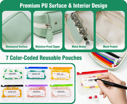 🏆 Last Day Special Price  ! 💊A8 Waterproof Pill Pouch Set – 7 to 14 Days of Meds & Vitamins💧Waterproof & Crush-Resistant Shell