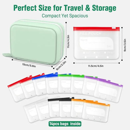 🏆 Last Day Special Price  ! 💊A8 Waterproof Pill Pouch Set – 7 to 14 Days of Meds & Vitamins💧Waterproof & Crush-Resistant Shell