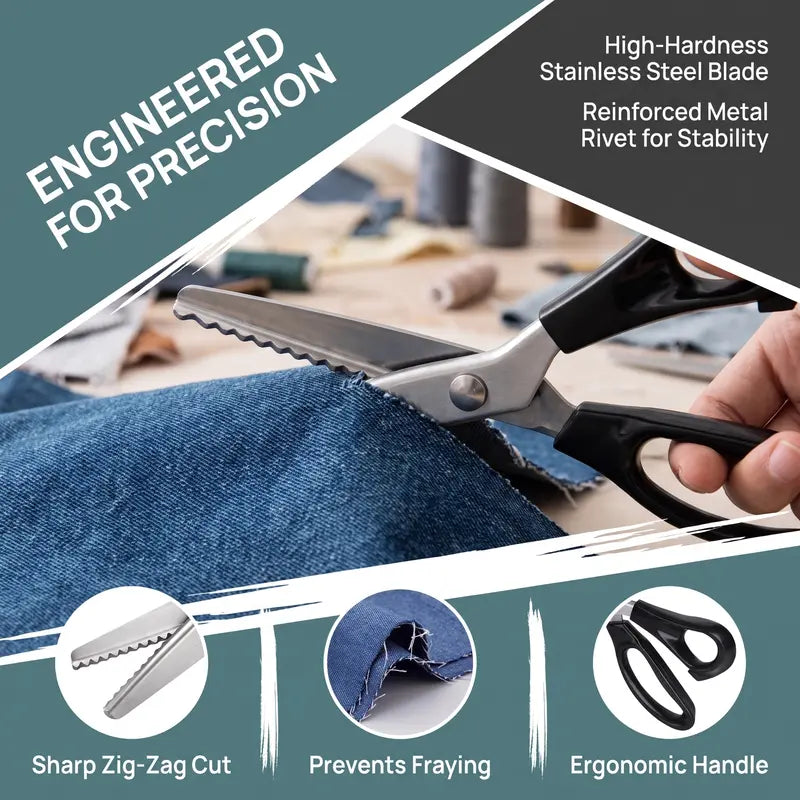 Stainless Steel Zig Zag Scissors with Serrated Teeth - Perfect for DIY Crafts