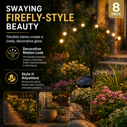 🔥LAST DAY Buy 1Get 1FREE 🌙 Outdoor Solar Firefly Lights – Magical Garden Decor Day & Night