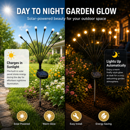 🔥LAST DAY Buy 1Get 1FREE 🌙 Outdoor Solar Firefly Lights – Magical Garden Decor Day & Night