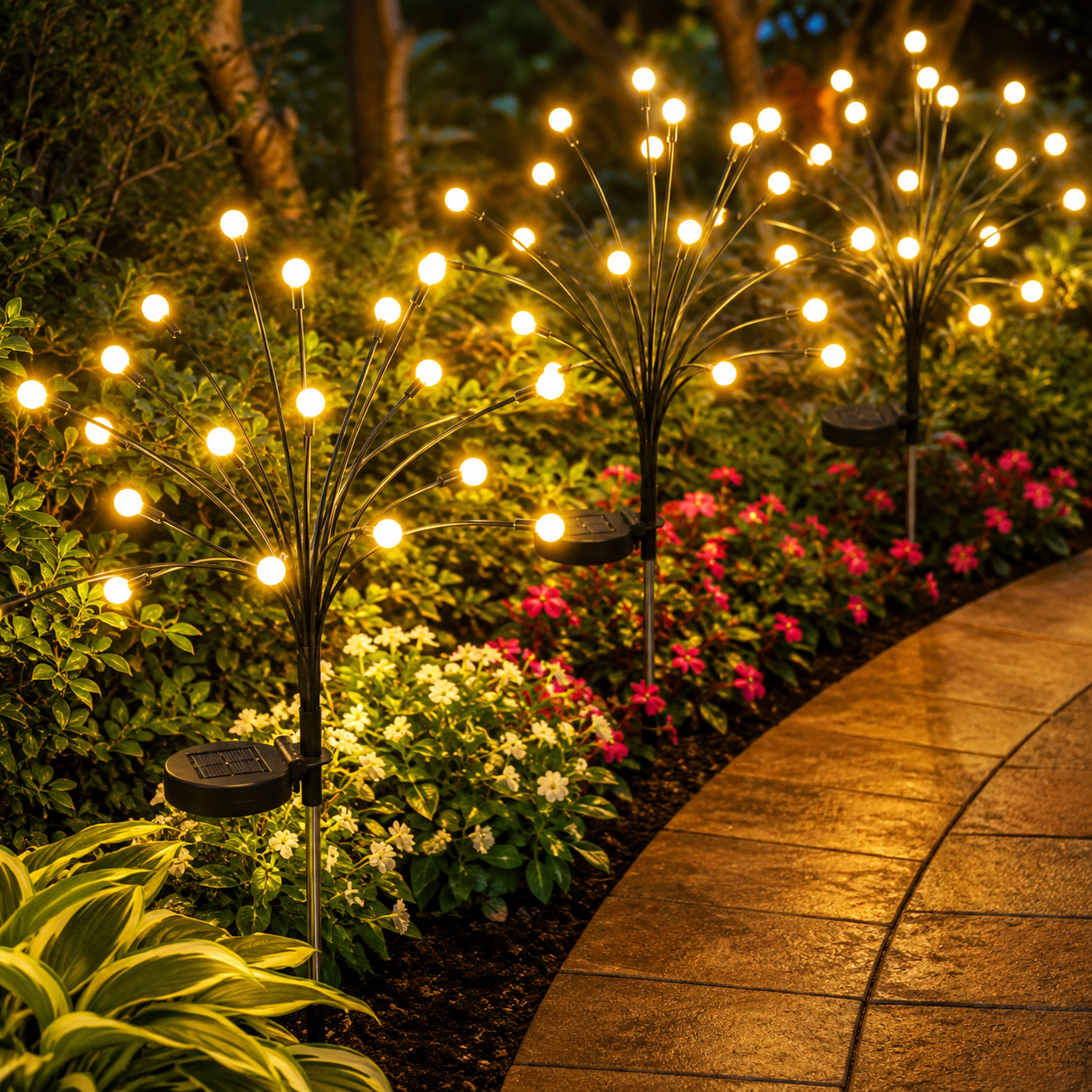 🔥LAST DAY Buy 1Get 1FREE 🌙 Outdoor Solar Firefly Lights – Magical Garden Decor Day & Night