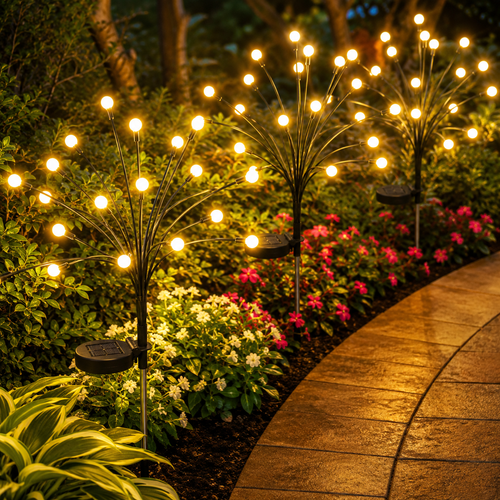 🔥LAST DAY Buy 1Get 1FREE 🌙 Outdoor Solar Firefly Lights – Magical Garden Decor Day & Night