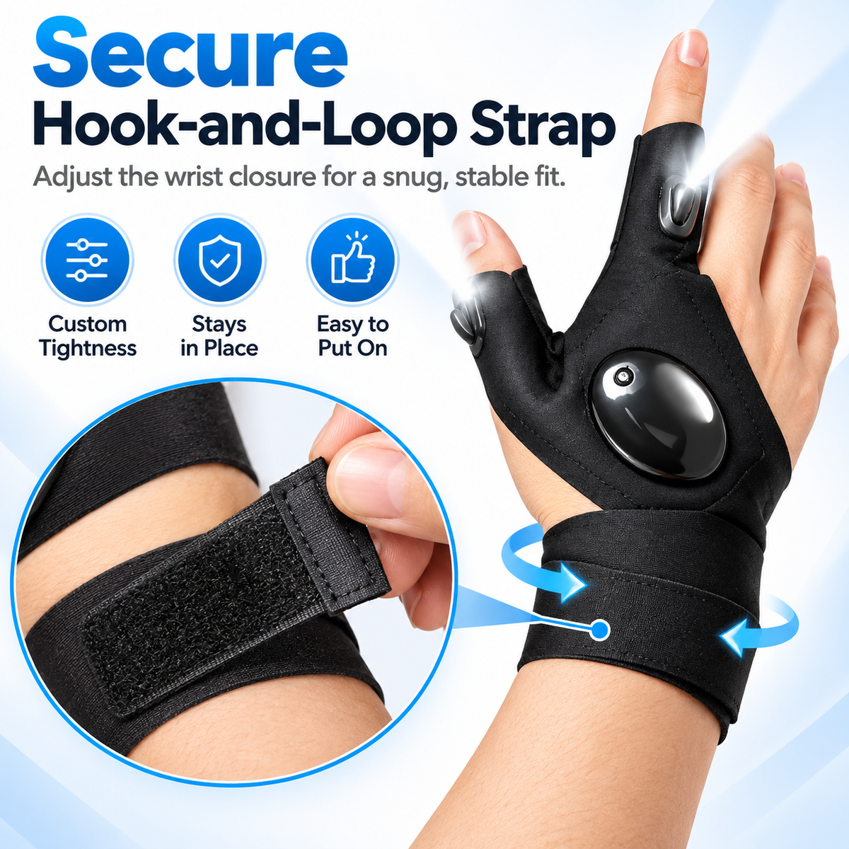 LED Finger Light Gloves - Adjustable Outdoor Activity Gloves for Fishing, Emergency Maintenance