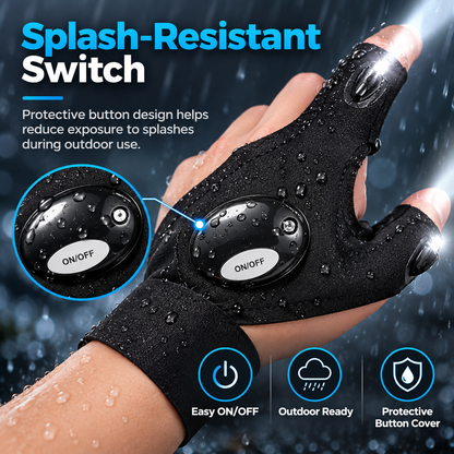 LED Finger Light Gloves - Adjustable Outdoor Activity Gloves for Fishing, Emergency Maintenance