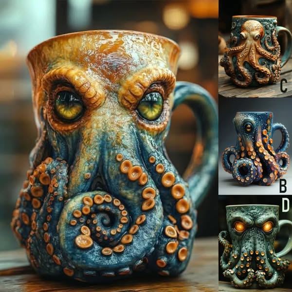 🐙Handmade Cthulhu-Inspired Pirate Mug