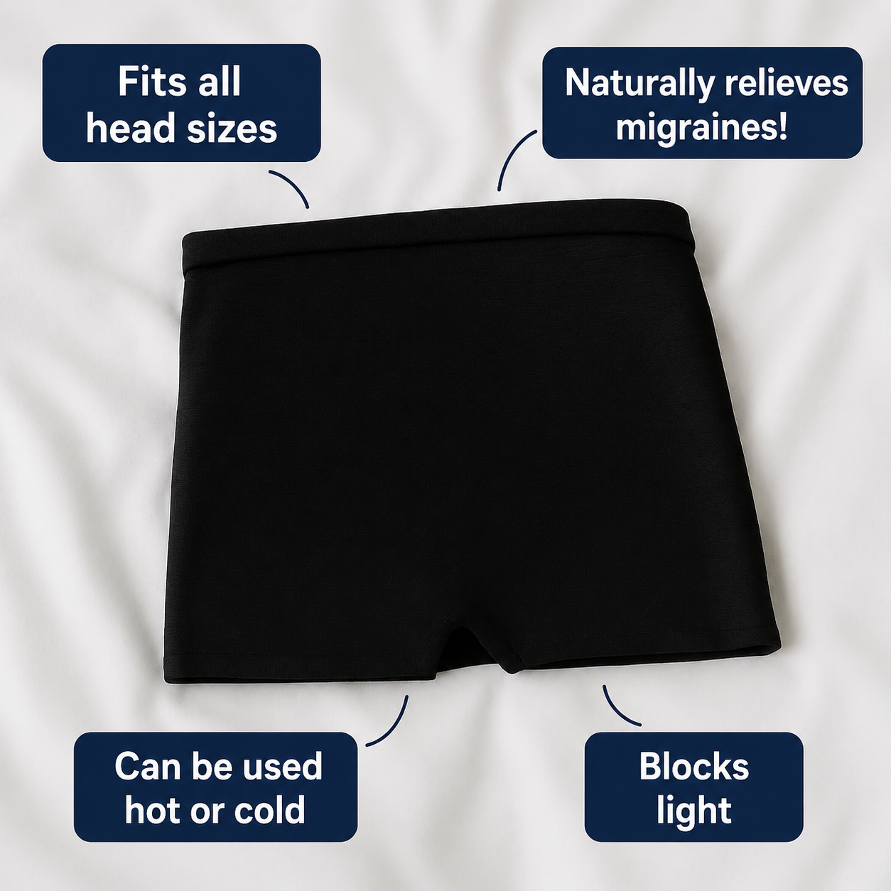 180° M3 Gel Migraine Relief Cap – Natural Hot & Cold Therapy + Light Blocking