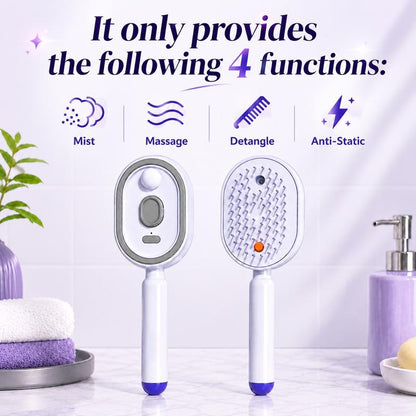 ✨ Essential Oil Mist Comb, Anti-Tangle Electric Massage Brush
