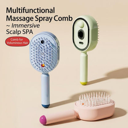 ✨ Essential Oil Mist Comb, Anti-Tangle Electric Massage Brush