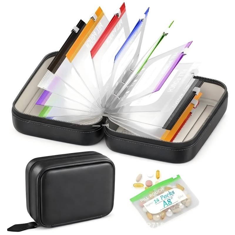 🏆 Last Day Special Price  ! 💊A8 Waterproof Pill Pouch Set – 7 to 14 Days of Meds & Vitamins💧Waterproof & Crush-Resistant Shell