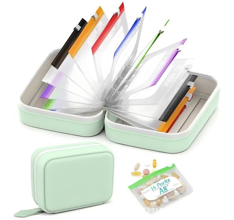 🏆 Last Day Special Price  ! 💊A8 Waterproof Pill Pouch Set – 7 to 14 Days of Meds & Vitamins💧Waterproof & Crush-Resistant Shell