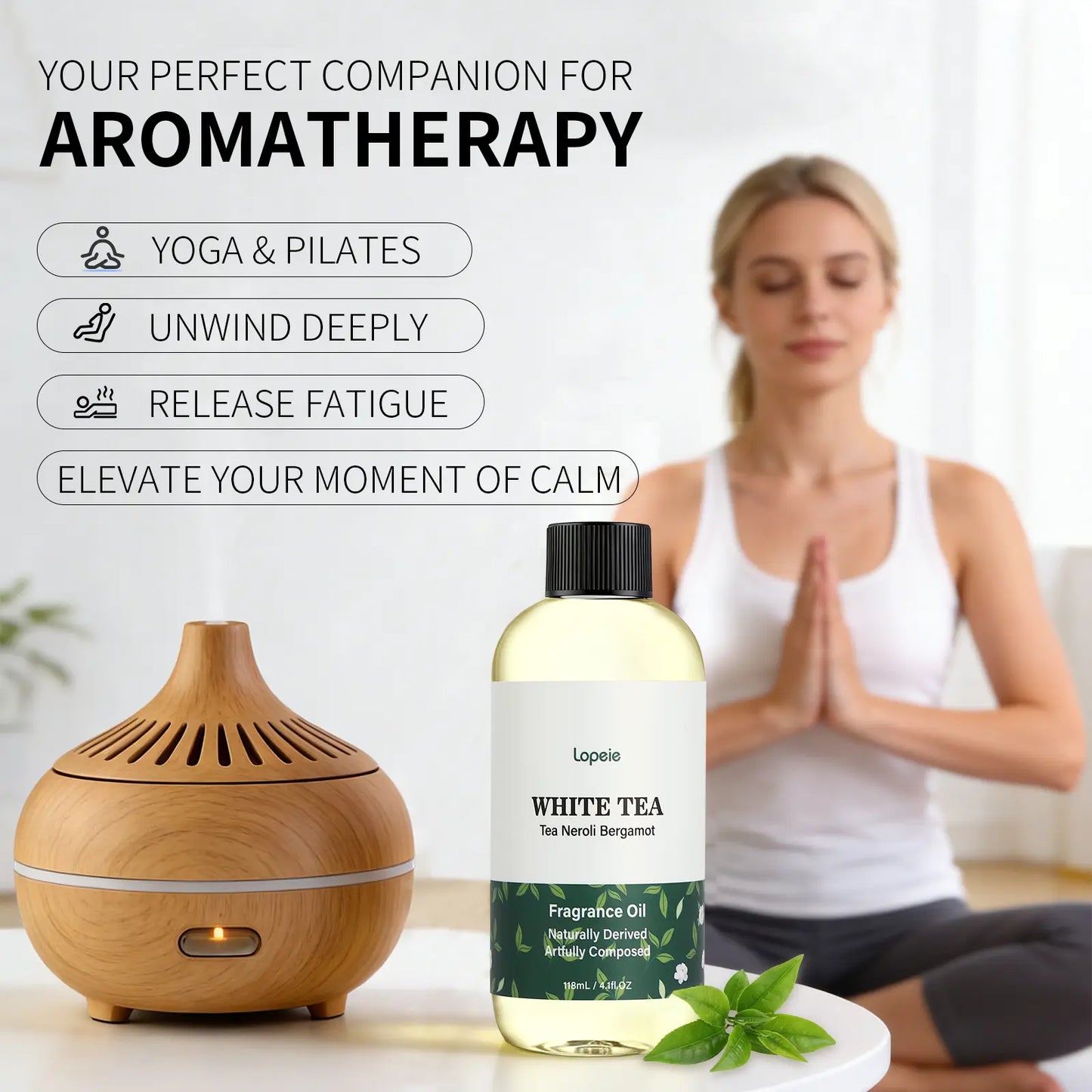 Lopeie  Hotel Diffuser Oil Refill Inspired by The Ritz-Carlton Hotel - 118ml 4.1 fl oz - Aromatherapy Essential Oil-White Tea,