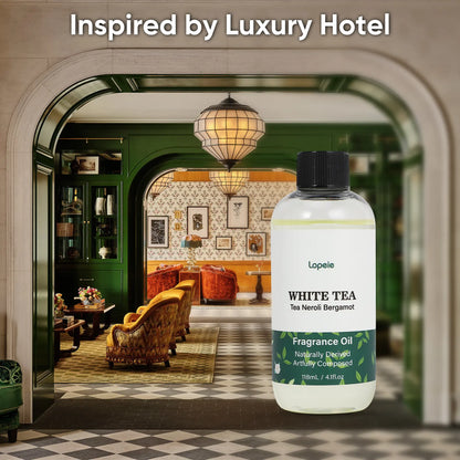 Lopeie  Hotel Diffuser Oil Refill Inspired by The Ritz-Carlton Hotel - 118ml 4.1 fl oz - Aromatherapy Essential Oil-White Tea,