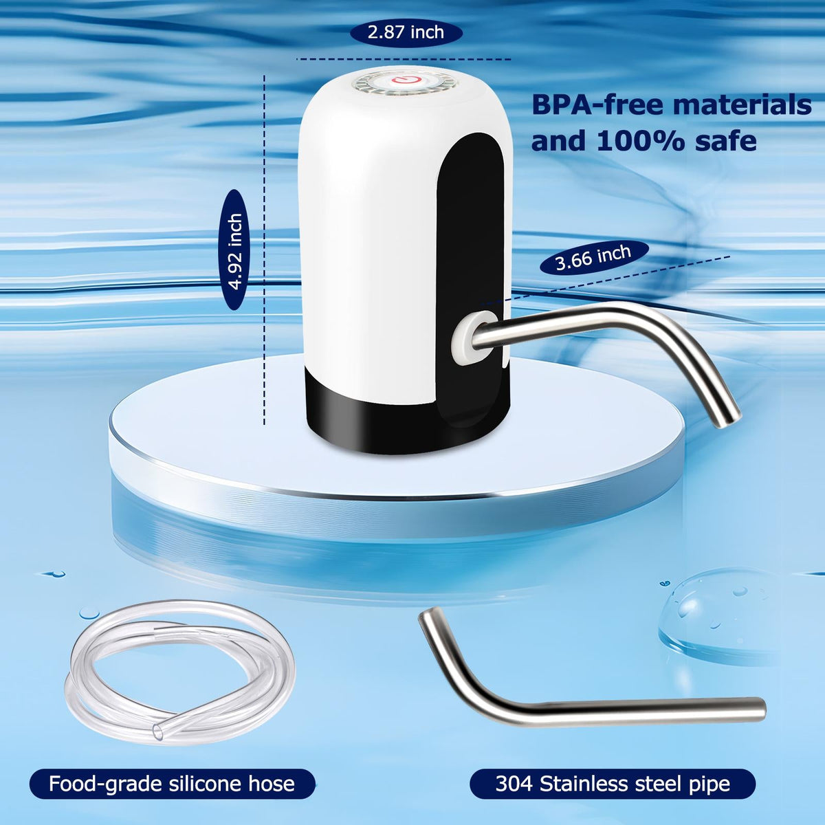 💧 Rechargeable Water Dispenser for 5 Gallon Bottles | Automatic Water Pump with One-Touch Operation