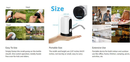 💧 Rechargeable Water Dispenser for 5 Gallon Bottles | Automatic Water Pump with One-Touch Operation