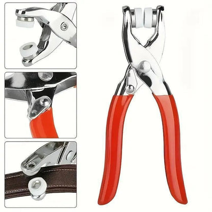 A sewing kit with invisible 50 silver metal snaps and 1 hand press plier, ideal for DIY clothing, hats and handicrafts.