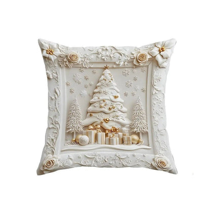 Elegant Christmas Pillow Covers with 3D-Look Holiday Artwork