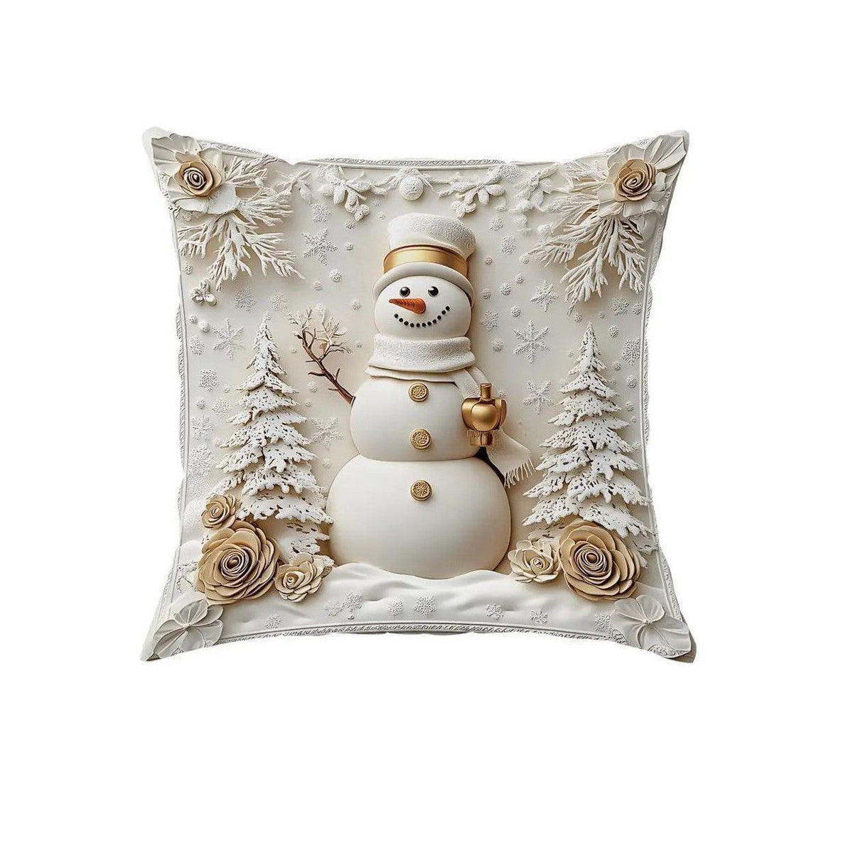 Elegant Christmas Pillow Covers with 3D-Look Holiday Artwork