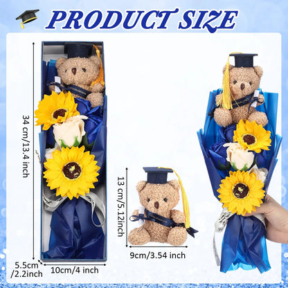2026 Graduation Bear Soap Flower Bouquet Gift Box