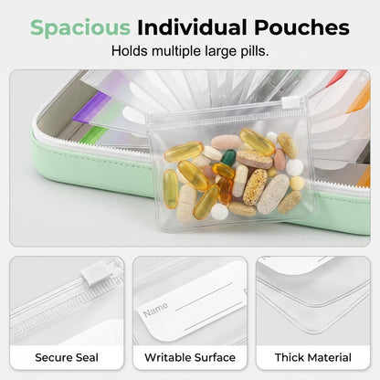 🏆 Last Day Special Price  ! 💊A8 Waterproof Pill Pouch Set – 7 to 14 Days of Meds & Vitamins💧Waterproof & Crush-Resistant Shell