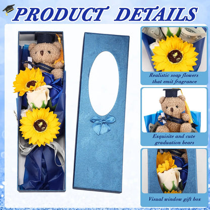 2026 Graduation Bear Soap Flower Bouquet Gift Box