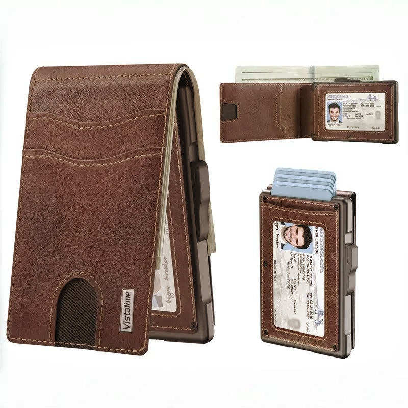 🔥40% OFF Today – Men’s Minimalist Pop-Up Wallet, RFID Blocking Aluminum Slim Bifold.