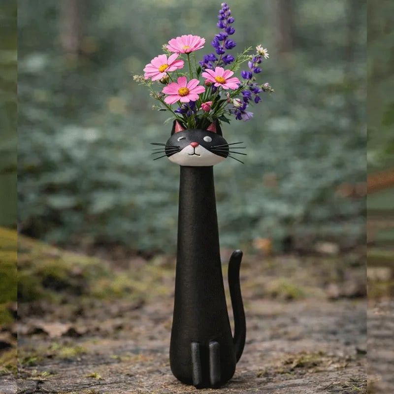 🔥 😻Handcrafted & Hand-Painted Quirky Ceramic Cat Vase
